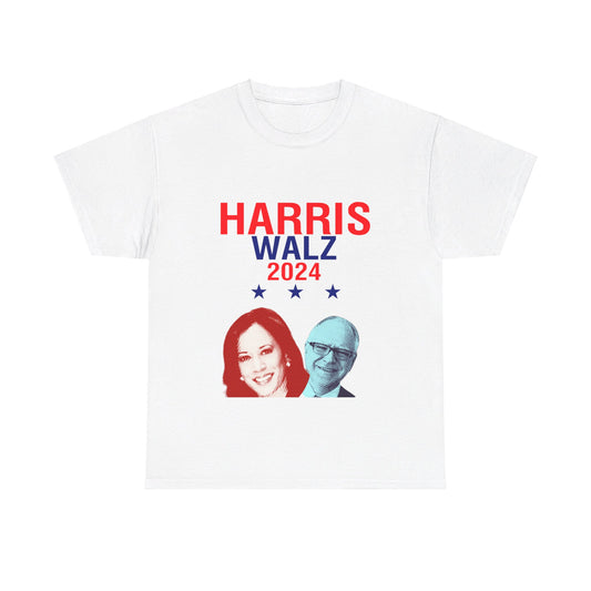 Harris Walz Graphic Unisex Heavy Cotton Tee White T-Shirt