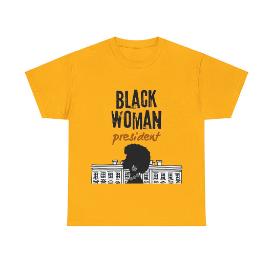 Black History Black Woman President Kamala 2024 Unisex Heavy Cotton Tee Gold T-Shirt