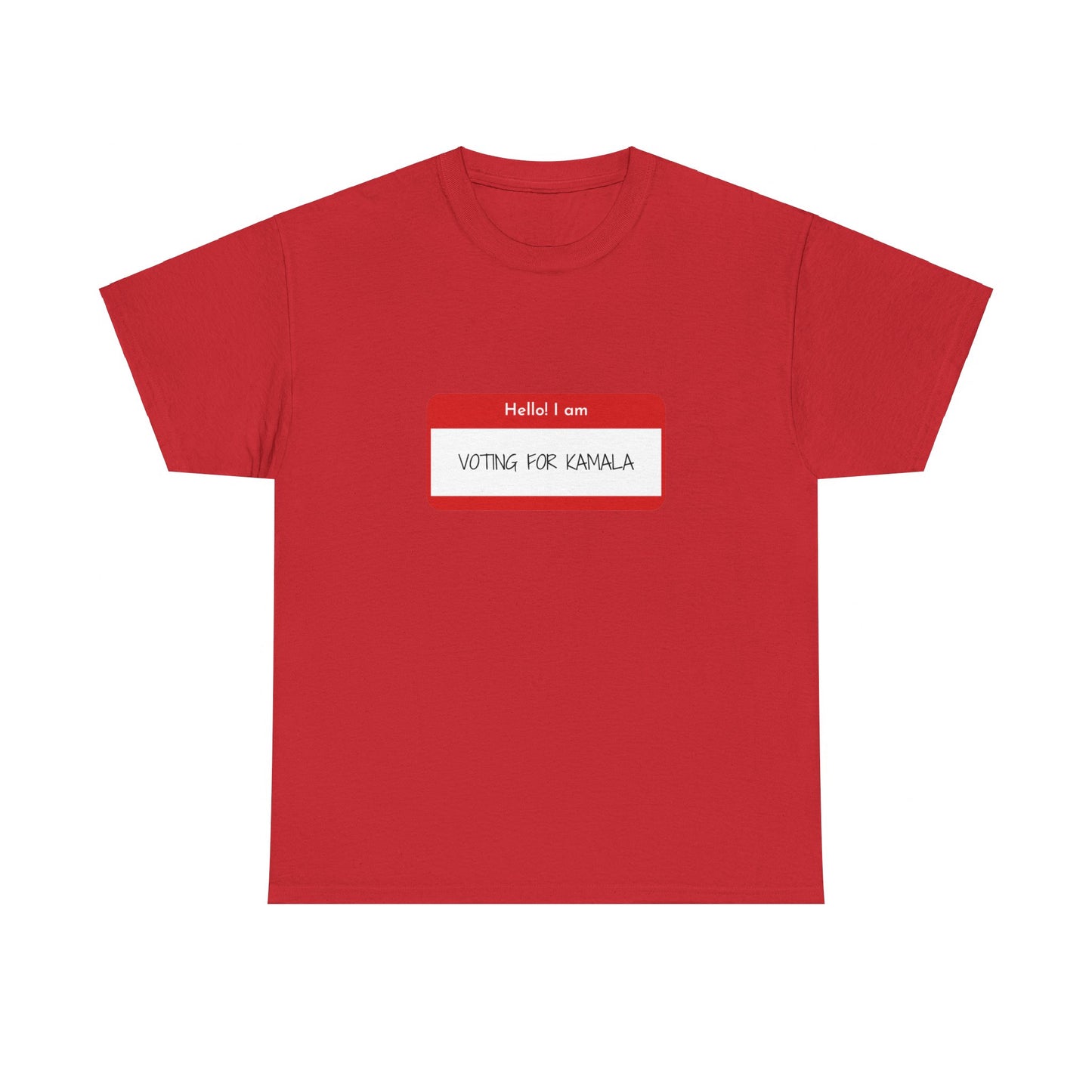 Hello I Am Voting For Kamala 2024 Funny Unisex Heavy Cotton Tee Red T-Shirt