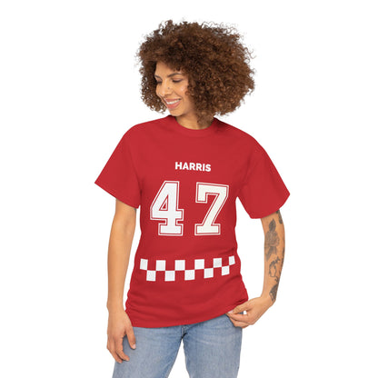 Harris 47 Election Jersey Style Unisex Heavy Cotton Tee T-Shirt