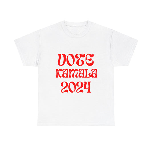 Vote Kamala 2024 Fun Red Unisex Heavy Cotton Tee White T-Shirt