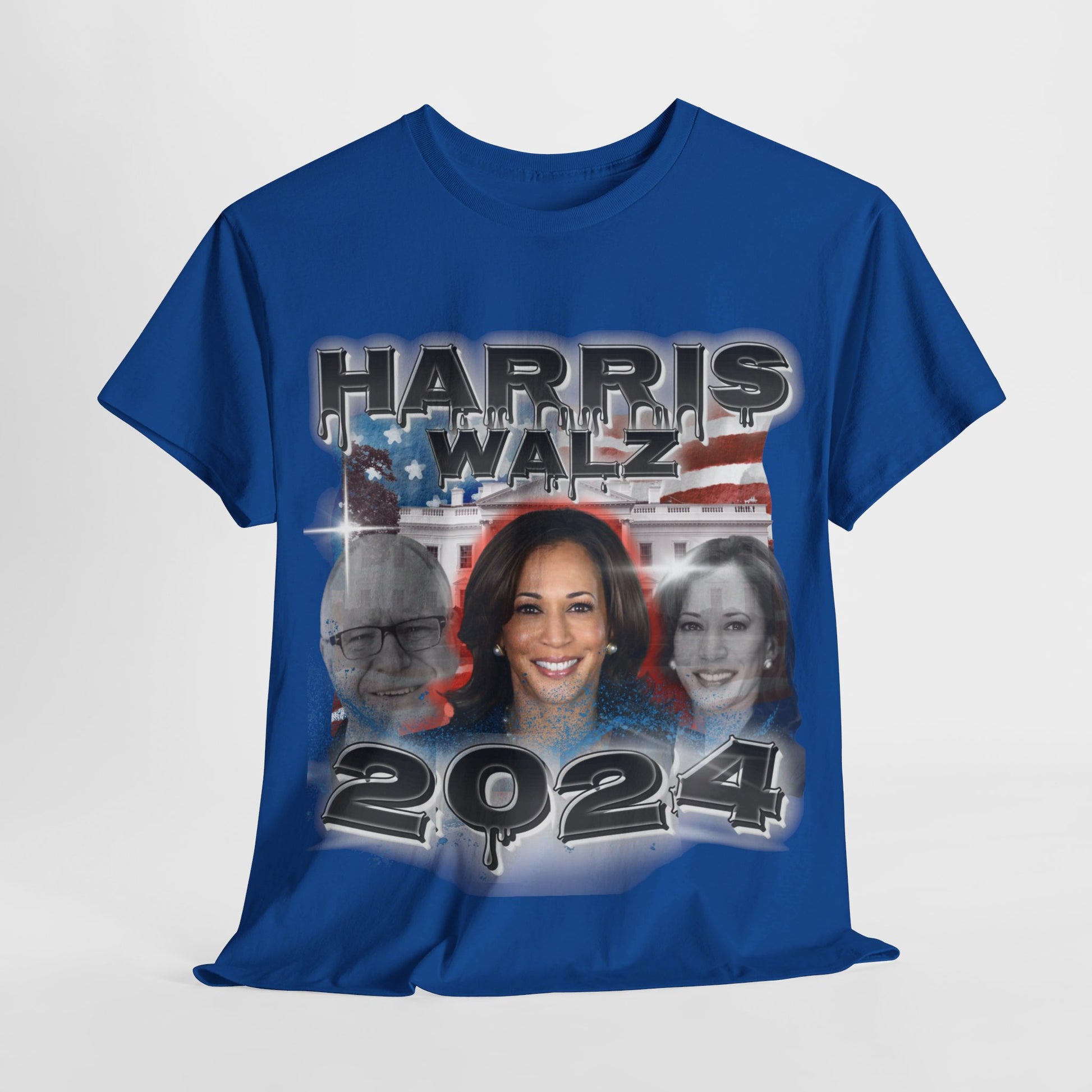 Classic Harris Walz 2024 Streetwear Design Unisex Heavy Cotton Tee T-Shirt