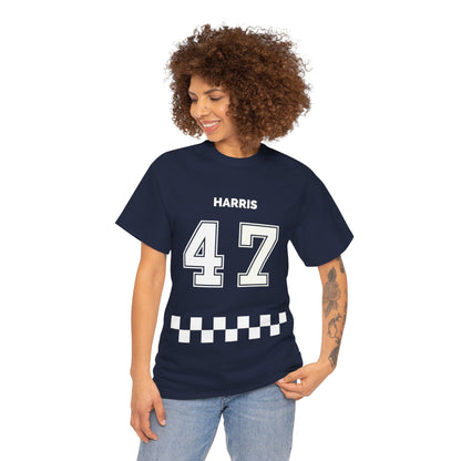 Harris 47 Election Jersey Style Unisex Heavy Cotton Tee T-Shirt