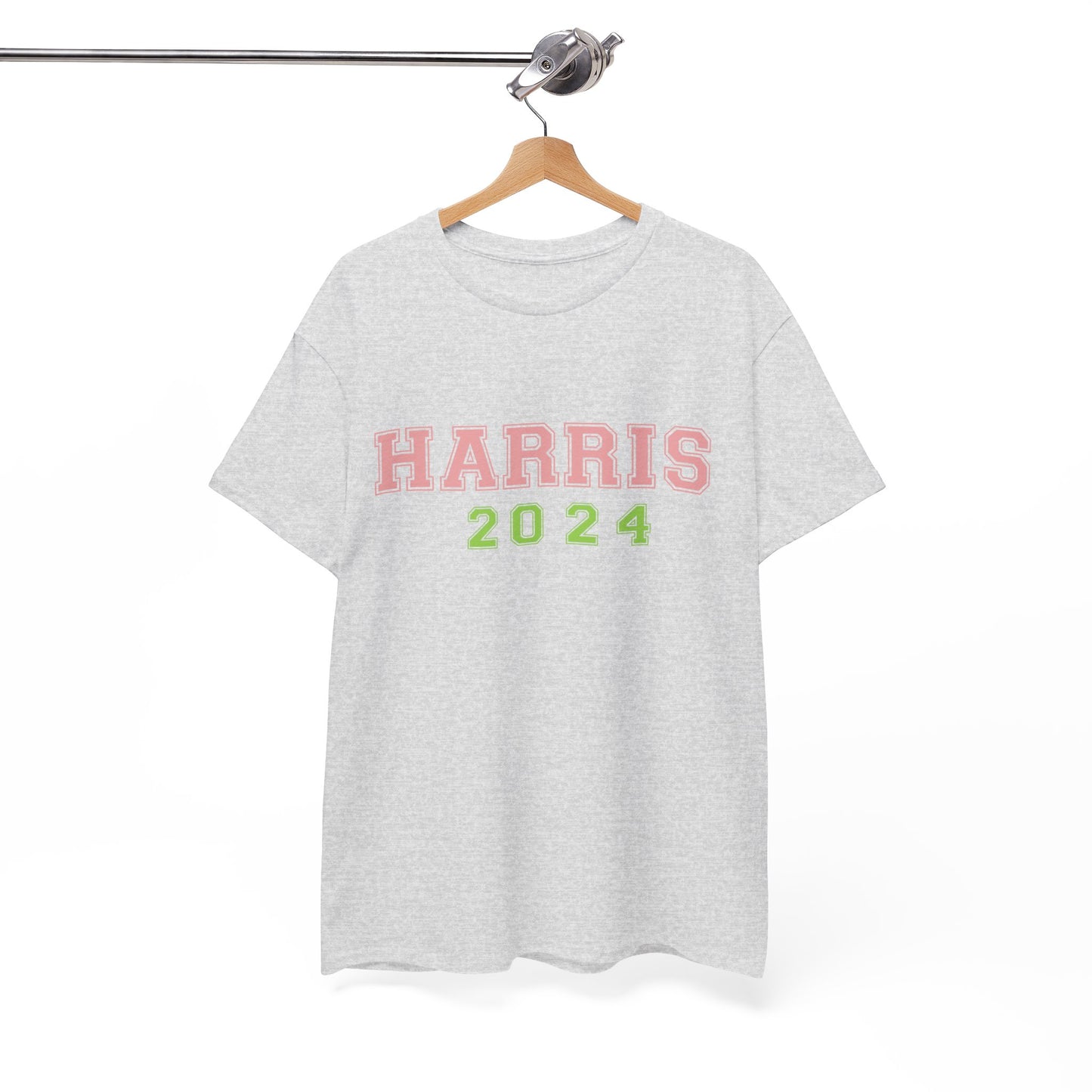 Pink & Green Harris 2024 Unisex Heavy Cotton Tee Ash T-Shirt