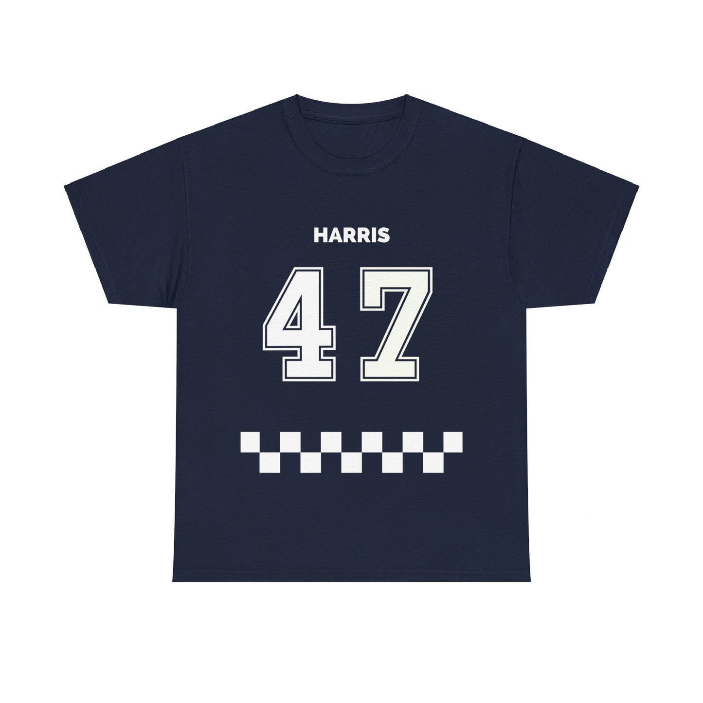 Harris 47 Election Jersey Style Unisex Heavy Cotton Tee Navy T-Shirt