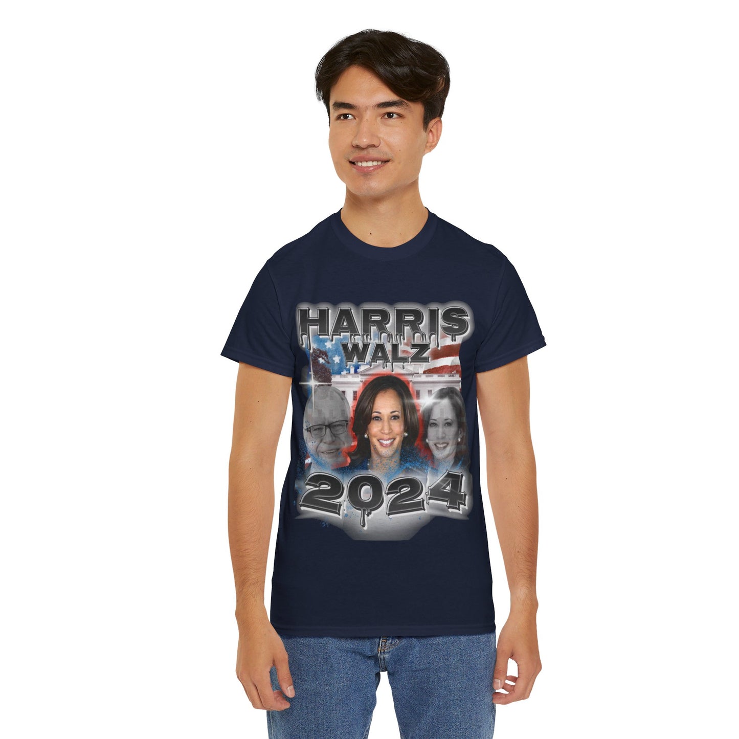 Classic Harris Walz 2024 Streetwear Design Unisex Heavy Cotton Tee T-Shirt