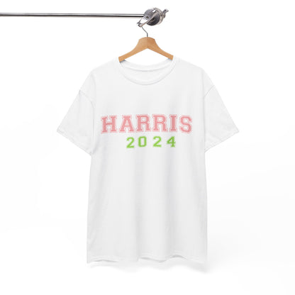 Pink & Green Harris 2024 Unisex Heavy Cotton Tee White T-Shirt