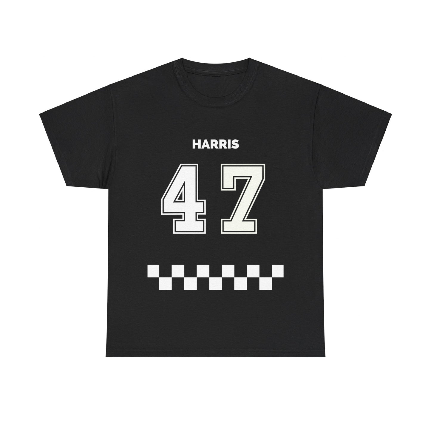 Harris 47 Election Jersey Style Unisex Heavy Cotton Tee Black T-Shirt