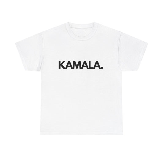 Basic Kamala. Bold Font 2024 Election Unisex Heavy Cotton Tee White T-Shirt