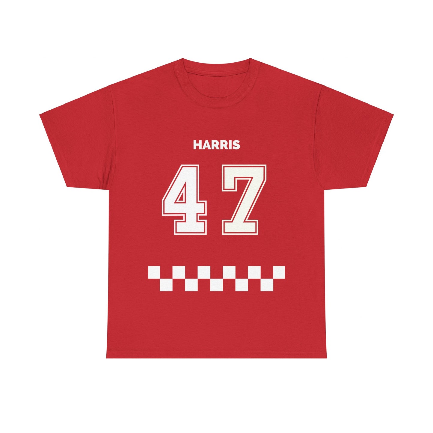 Harris 47 Election Jersey Style Unisex Heavy Cotton Tee Red T-Shirt