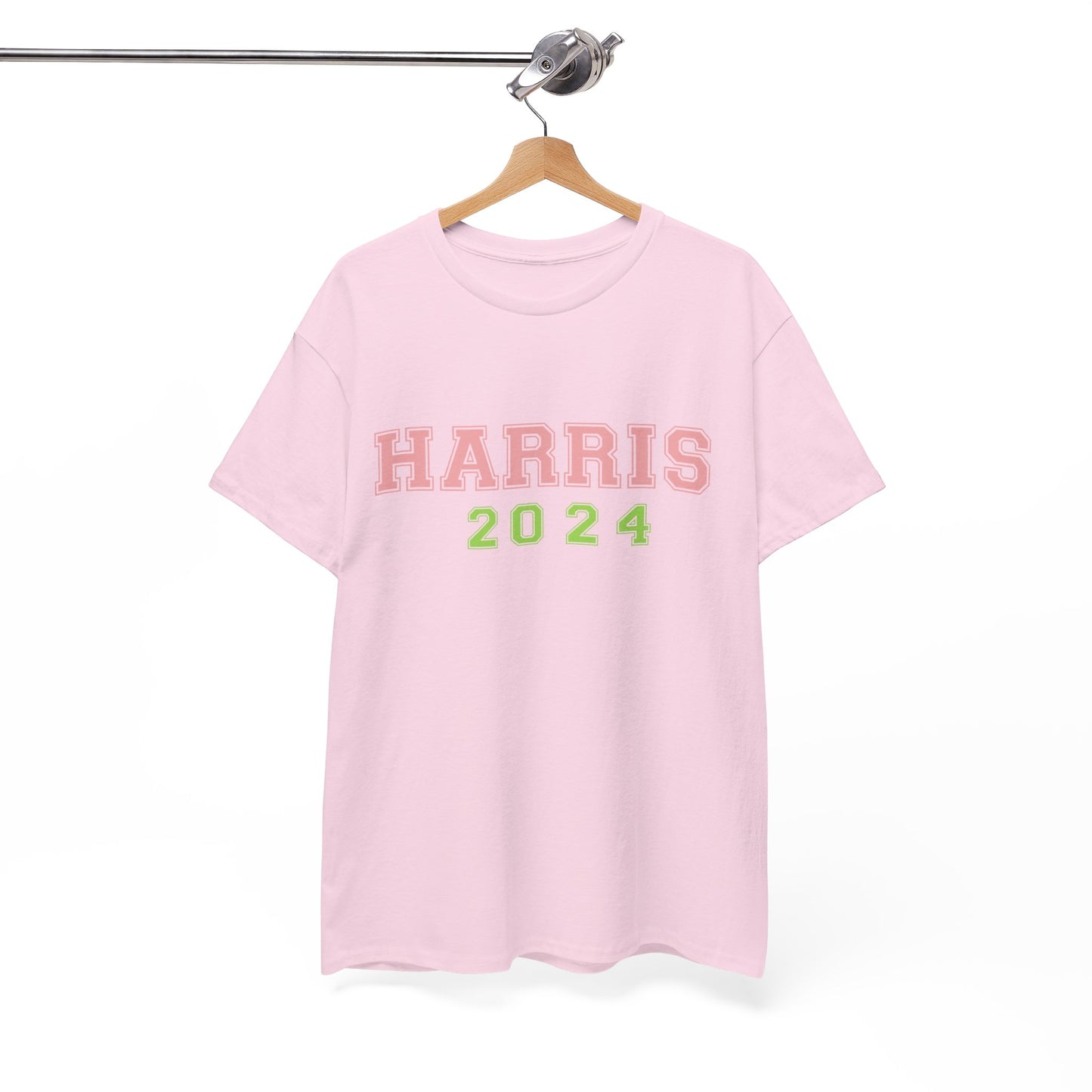 Pink & Green Harris 2024 Unisex Heavy Cotton Tee Light Pink T-Shirt