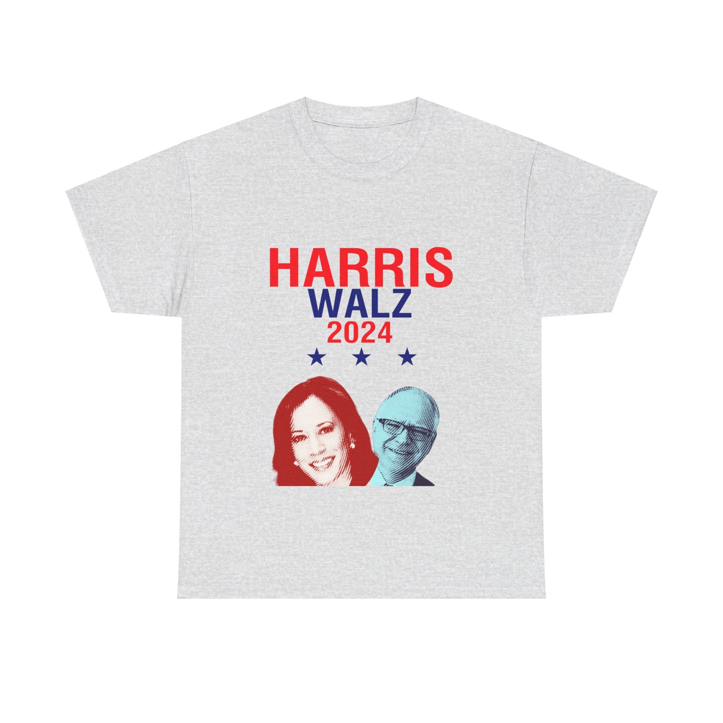 Harris Walz Graphic Unisex Heavy Cotton Tee Ash T-Shirt