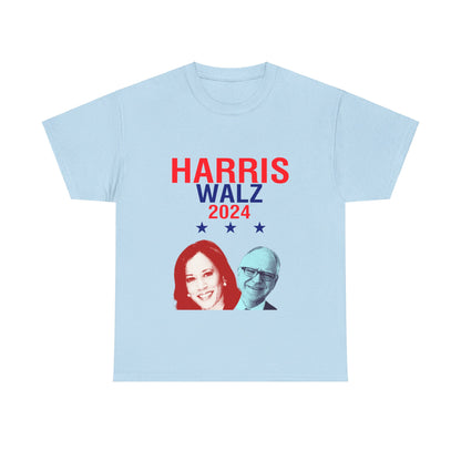 Harris Walz Graphic Unisex Heavy Cotton Tee Light Blue T-Shirt