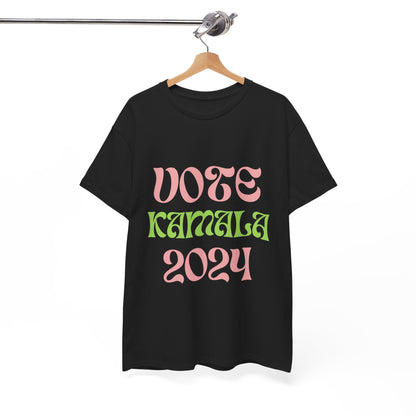 Pink & Green Vote Kamala 2024 Unisex Heavy Cotton Tee T-Shirt