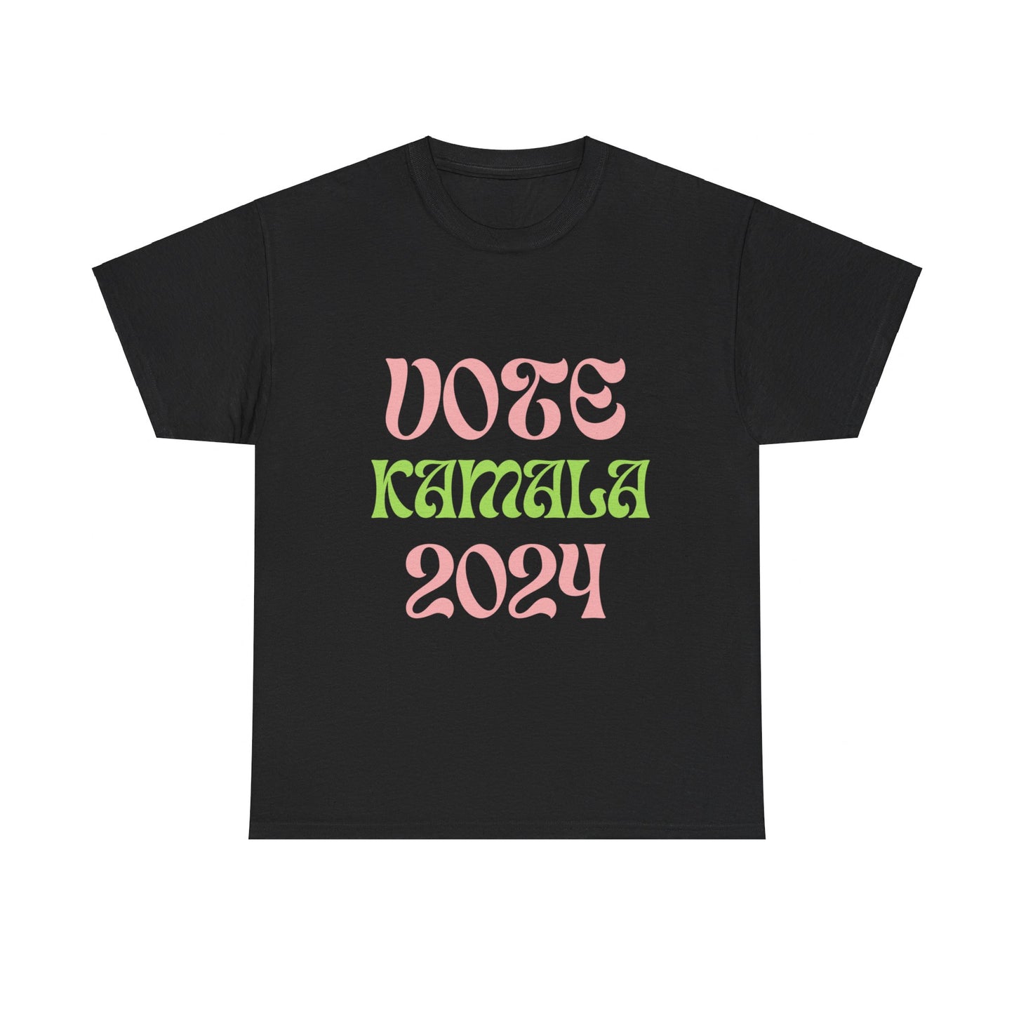 Pink & Green Vote Kamala 2024 Unisex Heavy Cotton Tee Black T-Shirt