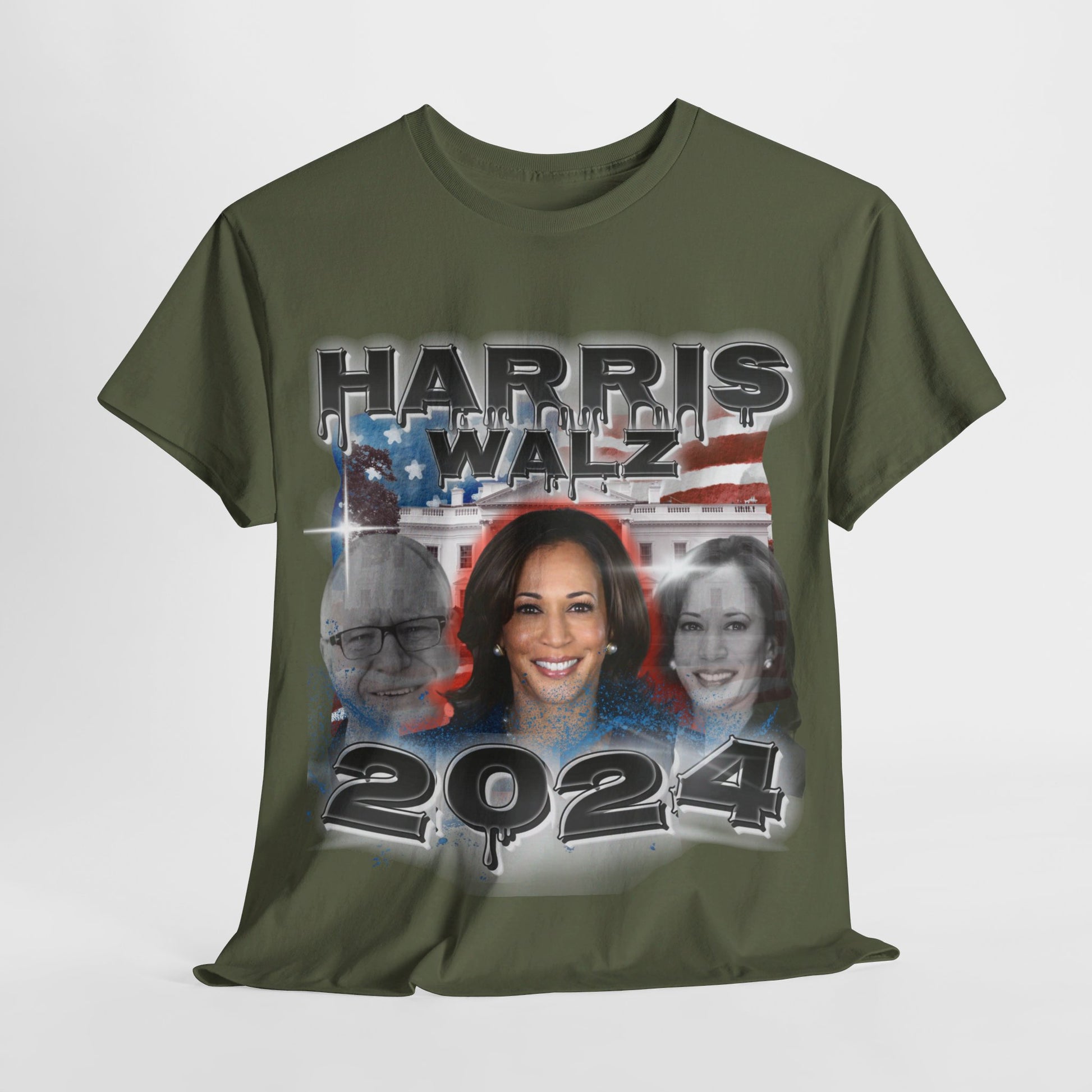 Classic Harris Walz 2024 Streetwear Design Unisex Heavy Cotton Tee T-Shirt