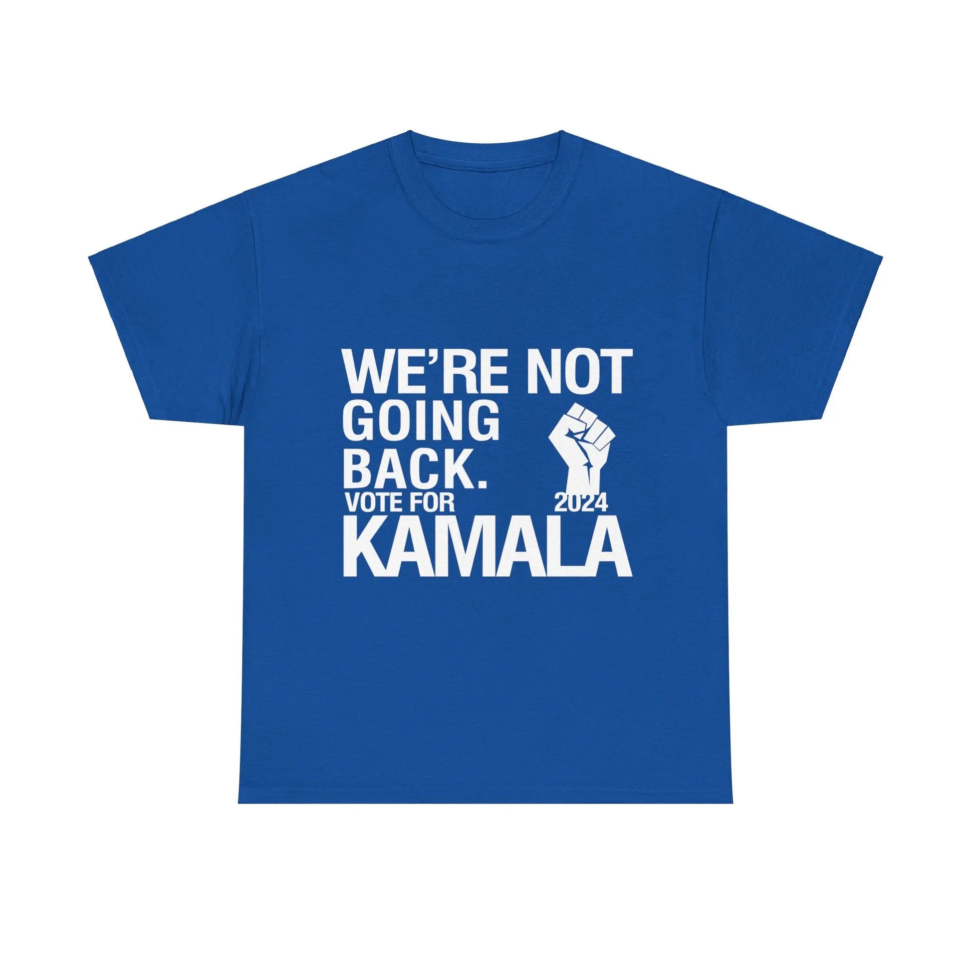 Blue & White We're Not Going Back Kamala 2024 Unisex Heavy Cotton Tee T-Shirt