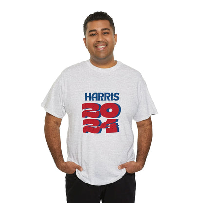 Harris 2024 Election Block Tee Unisex Heavy Cotton Tee Ash T-Shirt