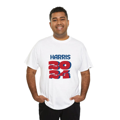 Harris 2024 Election Block Tee Unisex Heavy Cotton Tee White T-Shirt