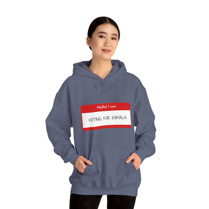 Hello I Am Voting For Kamala Unisex Heavy Blend™ Hooded Sweatshirt - Show Your Support Hoodie