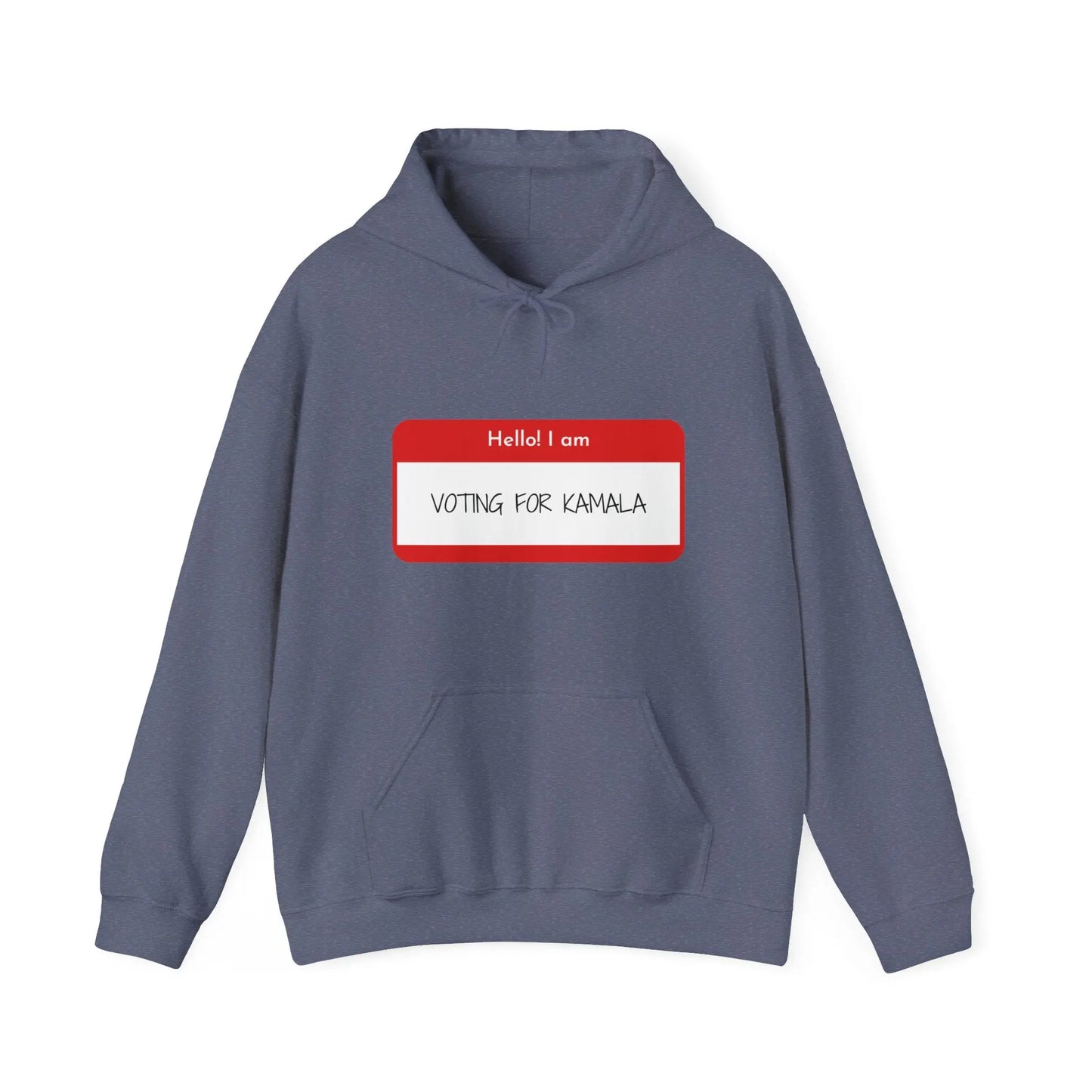 Hello I Am Voting For Kamala Unisex Heavy Blend™ Hooded Sweatshirt - Show Your Support Heather Navy Hoodie