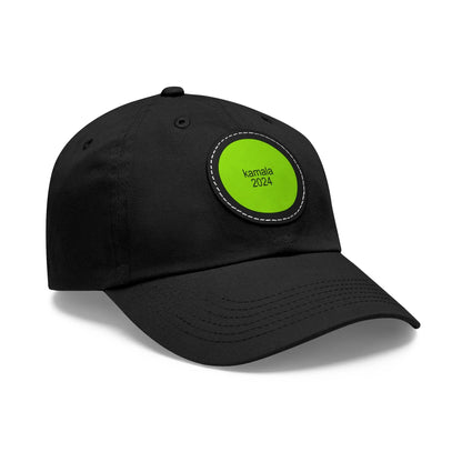 Kamala 2024 Brat Green Dad Hat with Leather Patch (Round) Hats