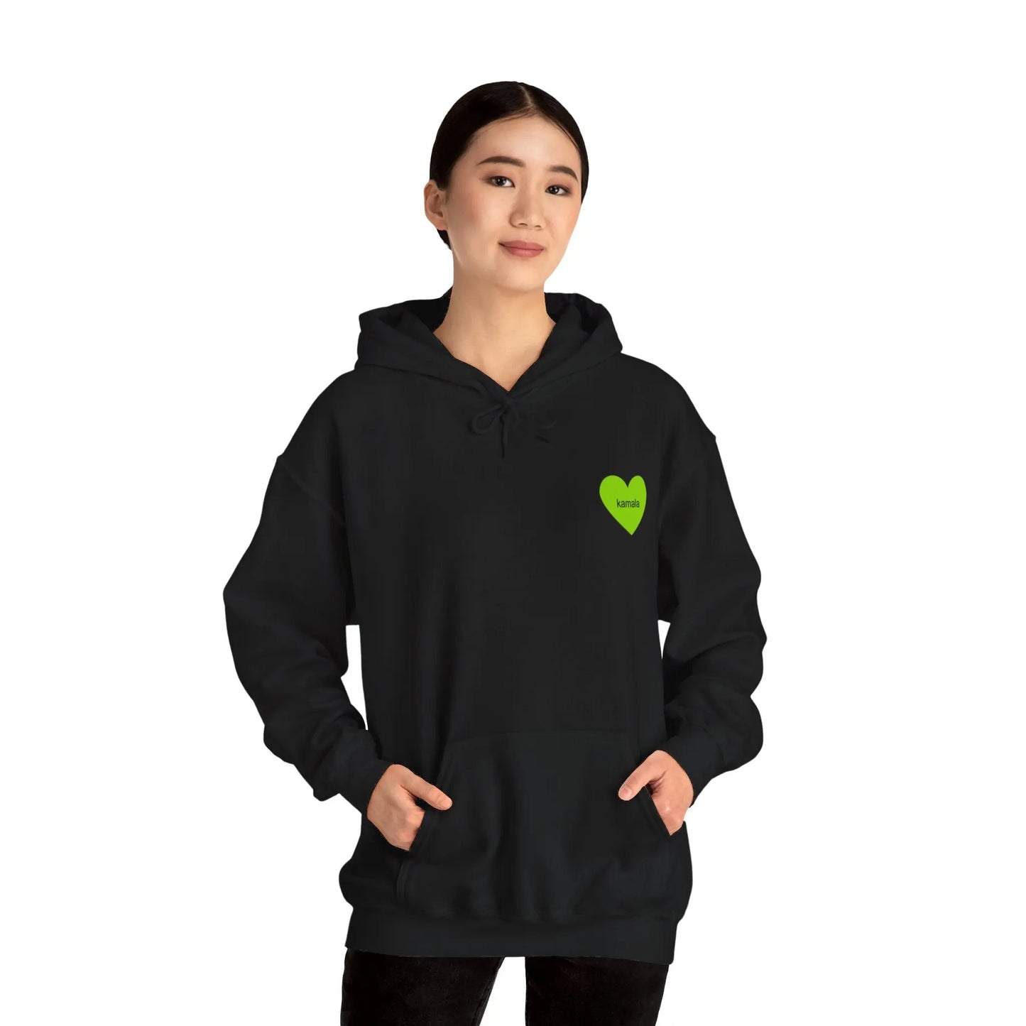 Kamala 2024 Brat Green Heart Logo Unisex Heavy Blend™ Hooded Sweatshirt Hoodie