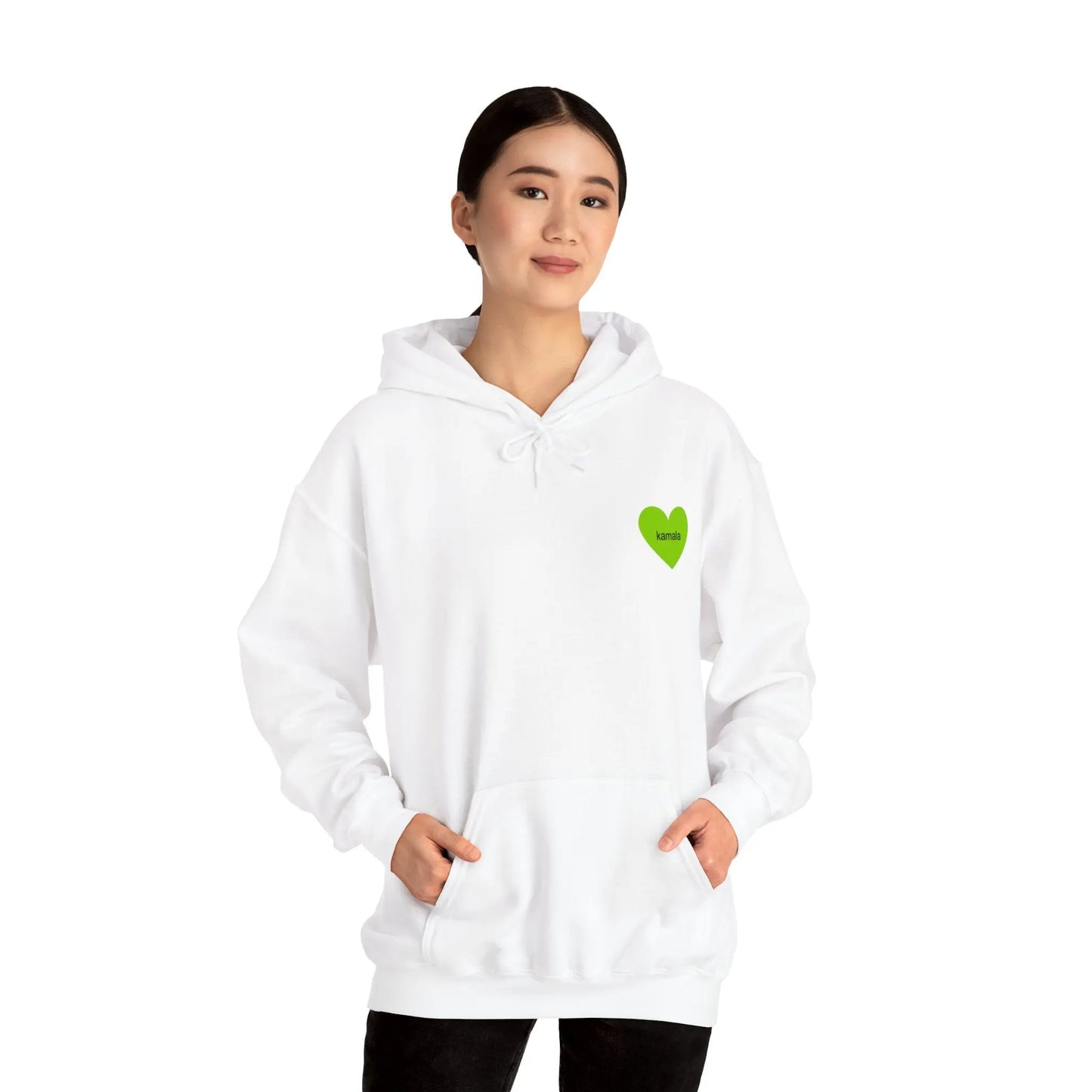 Kamala 2024 Brat Green Heart Logo Unisex Heavy Blend™ Hooded Sweatshirt Hoodie