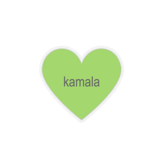 Kamala 2024 Brat Heart Kiss-Cut Stickers 2" × 2" Transparent Paper products