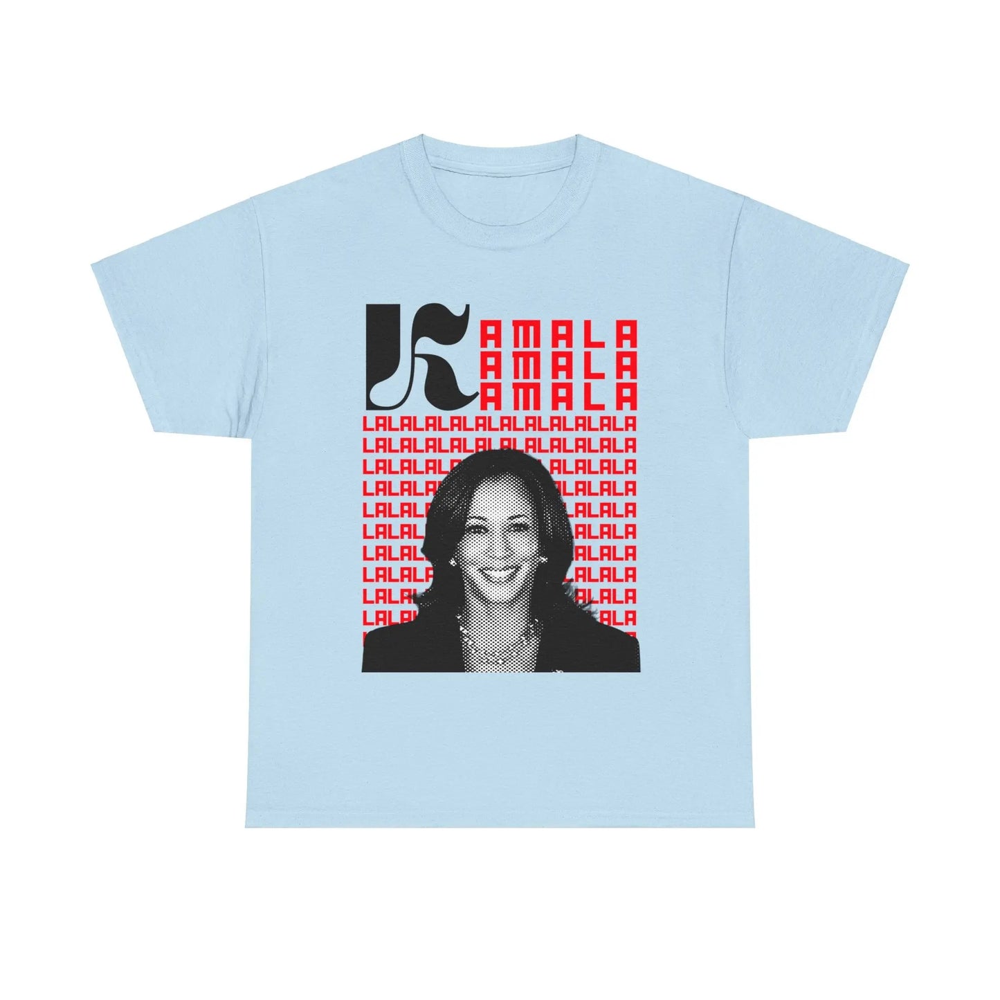 Kamala 2024 Screen Black and White Unisex Heavy Cotton Tee Light Blue T-Shirt