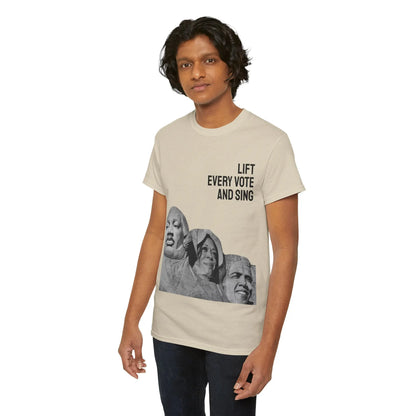 Lift Every Vote and Sing Rushmore MLK Obama Harris Screen Tee Unisex Heavy Cotton Tee T-Shirt