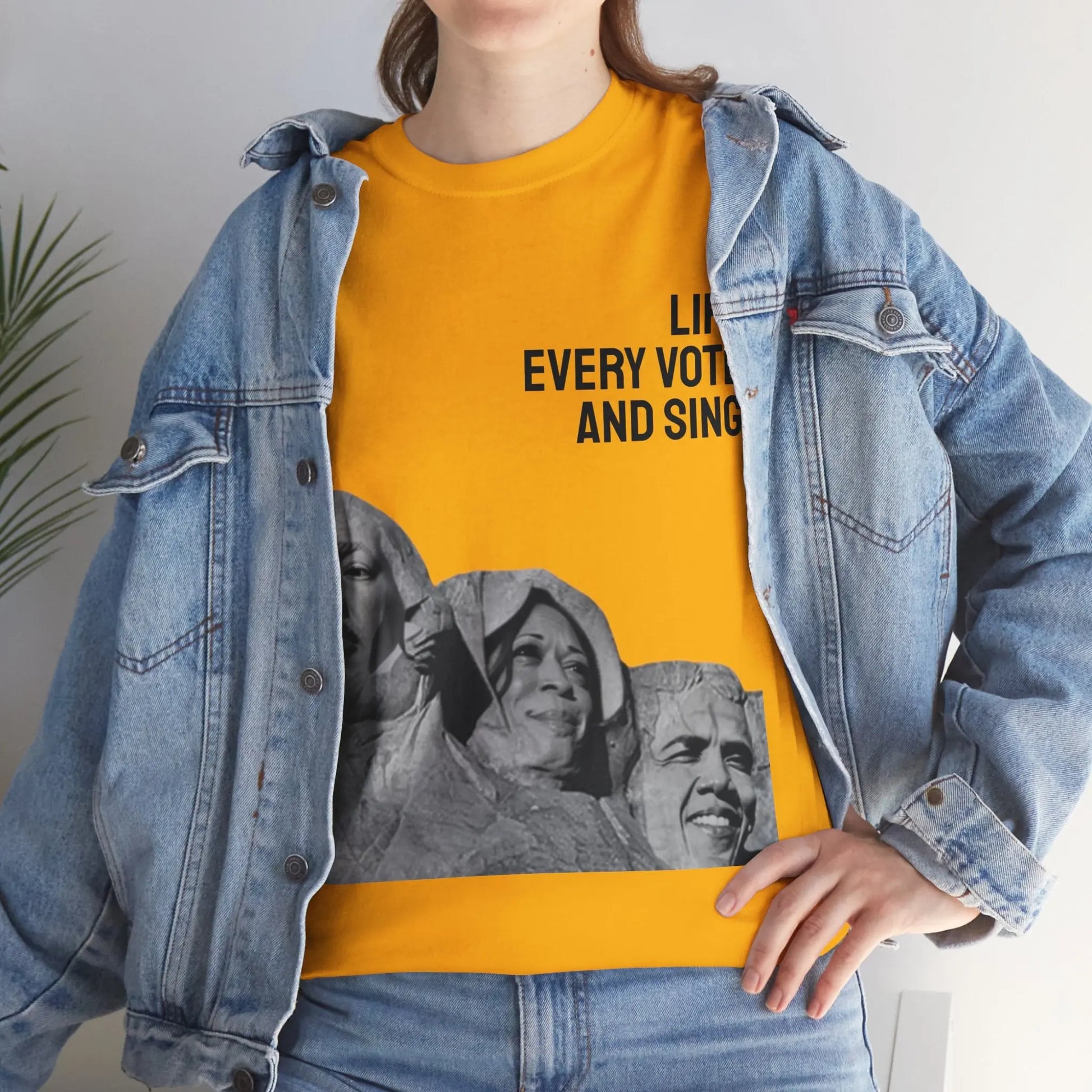 Lift Every Vote and Sing Rushmore MLK Obama Harris Screen Tee Unisex Heavy Cotton Tee T-Shirt