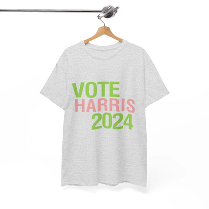 Pink & Green Vote Harris 2024 Unisex Heavy Cotton Tee T-Shirt