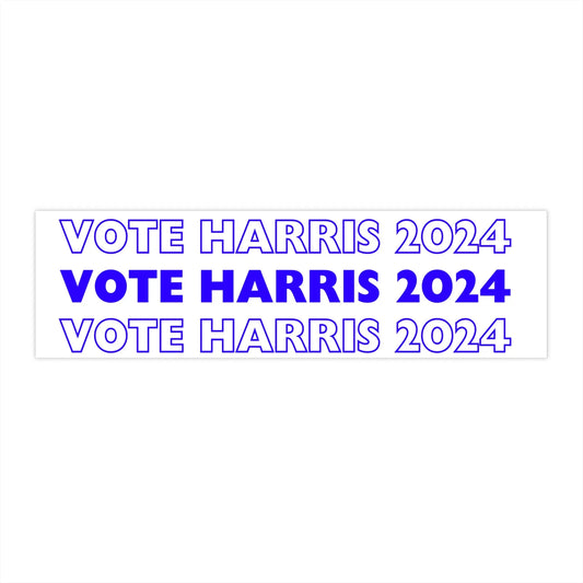 Vote Harris 2024 Modern Multi Bumper Sticker 11" × 3" Rectangle White Paper products