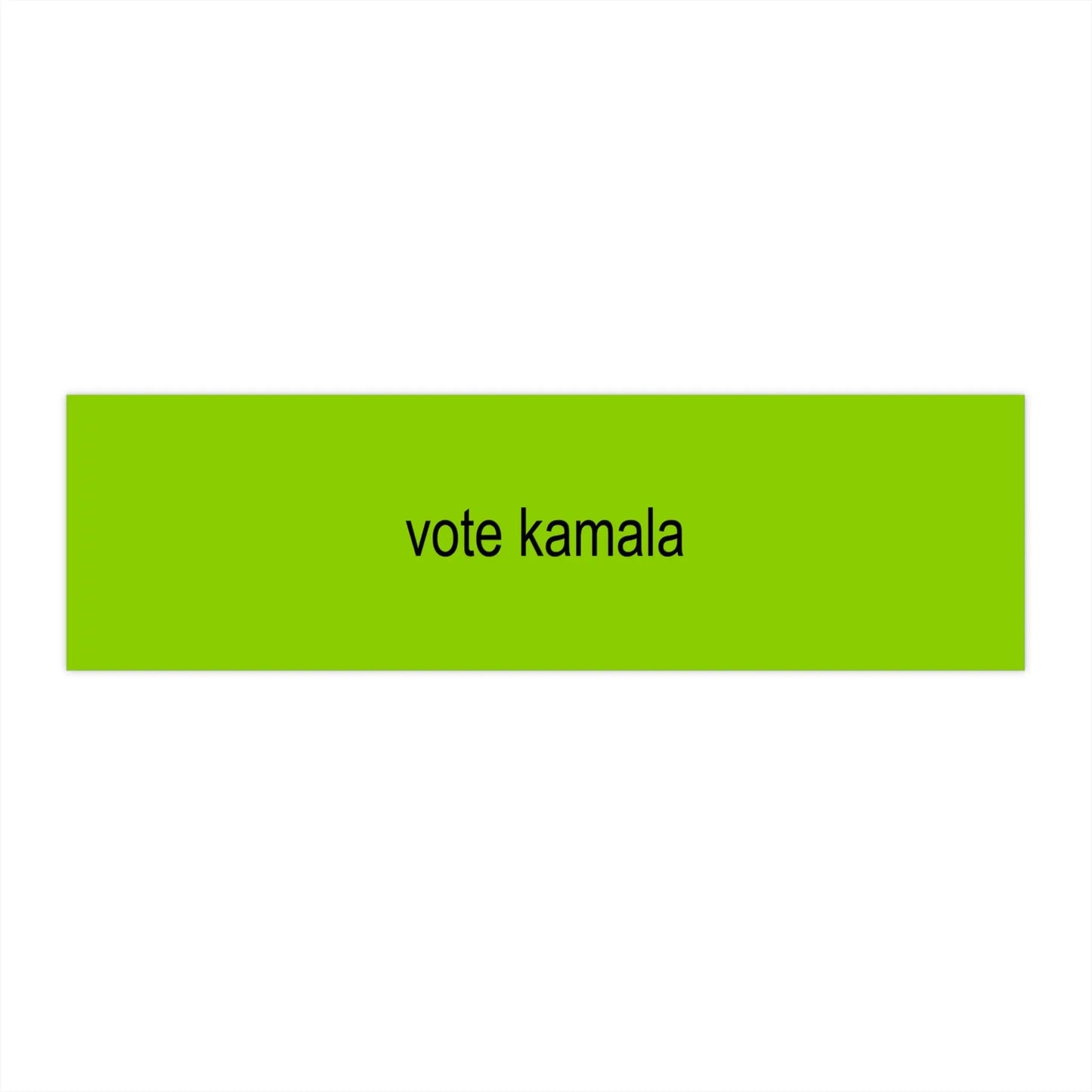 Vote Kamala 2024 Brat Green Bumper Sticker 11" × 3" Rectangle White Paper products