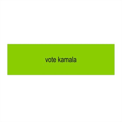 Vote Kamala 2024 Brat Green Bumper Sticker 11" × 3" Rectangle White Paper products