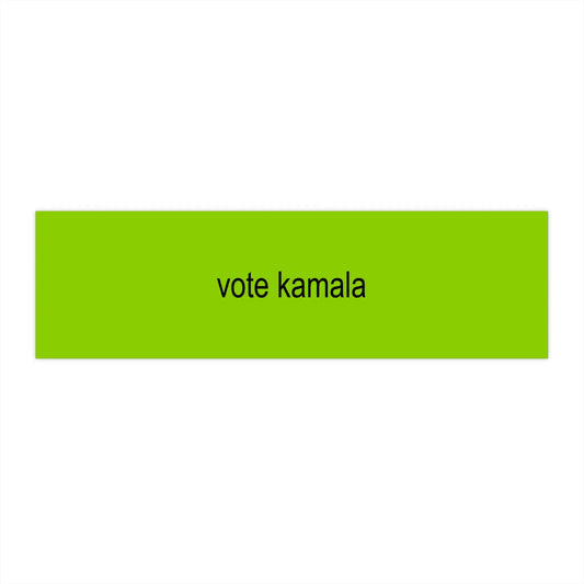 Vote Kamala 2024 Brat Green Bumper Sticker 11" × 3" Rectangle White Paper products